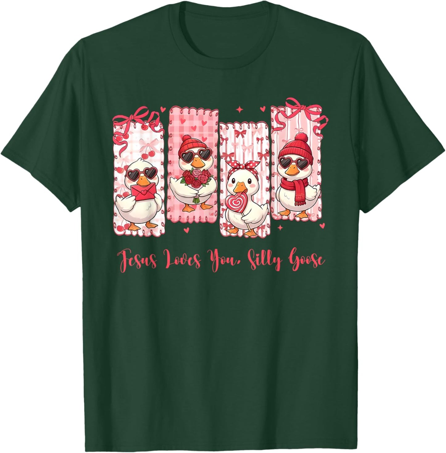 Just A Lovely Goose Cute Silly Goose Valentine's Day T-Shirt - T-Shirt | Forest