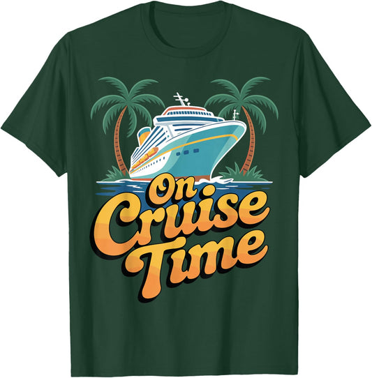 Retro Cruise Time Summer Travel Beach Adventure Ocean Relax T-Shirt - T-Shirt | Forest