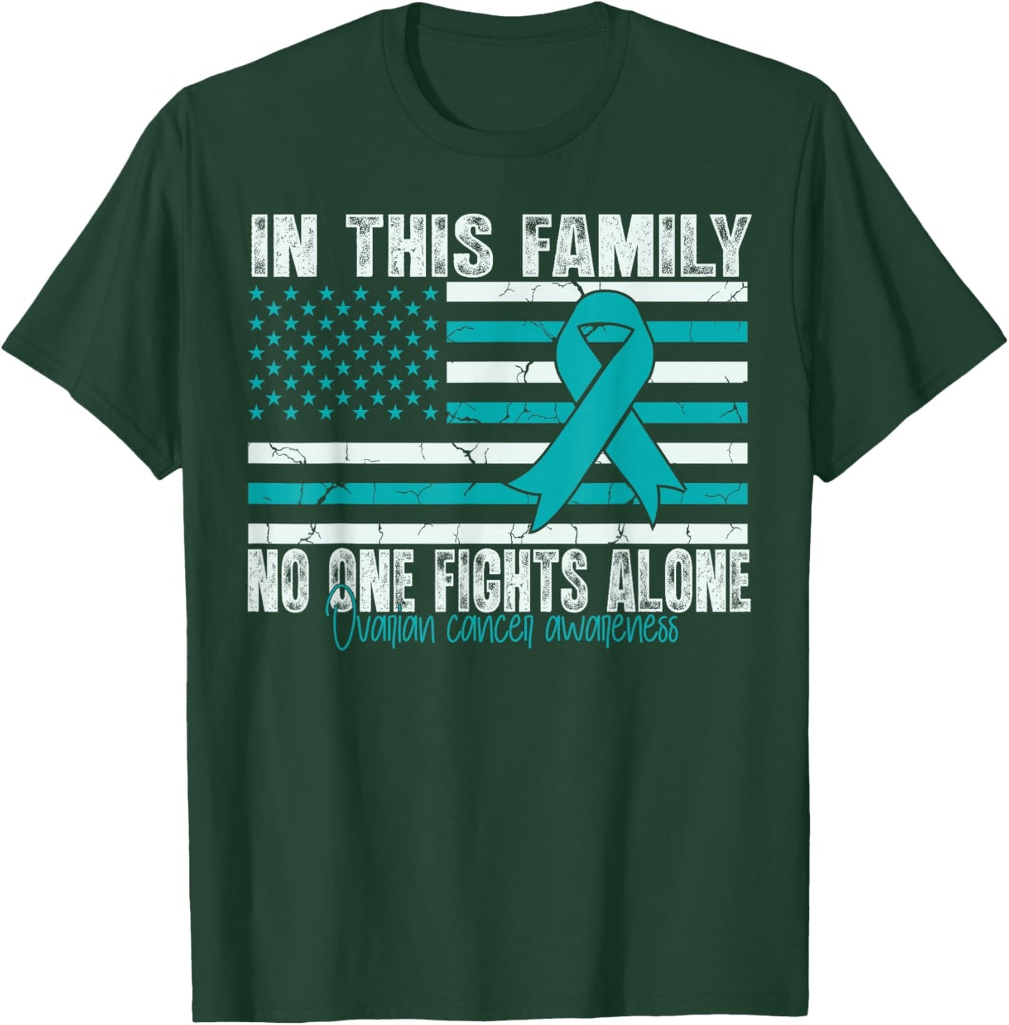 Ovarian Cancer Awareness Support Flag us Ovarian Cancer T-Shirt - T-Shirt | Forest