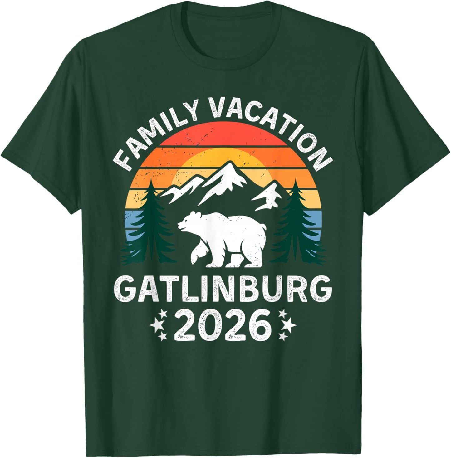 Gatlinburg Family Vacation 2026 Tennessee Trip Matching T-Shirt - T-Shirt | Forest