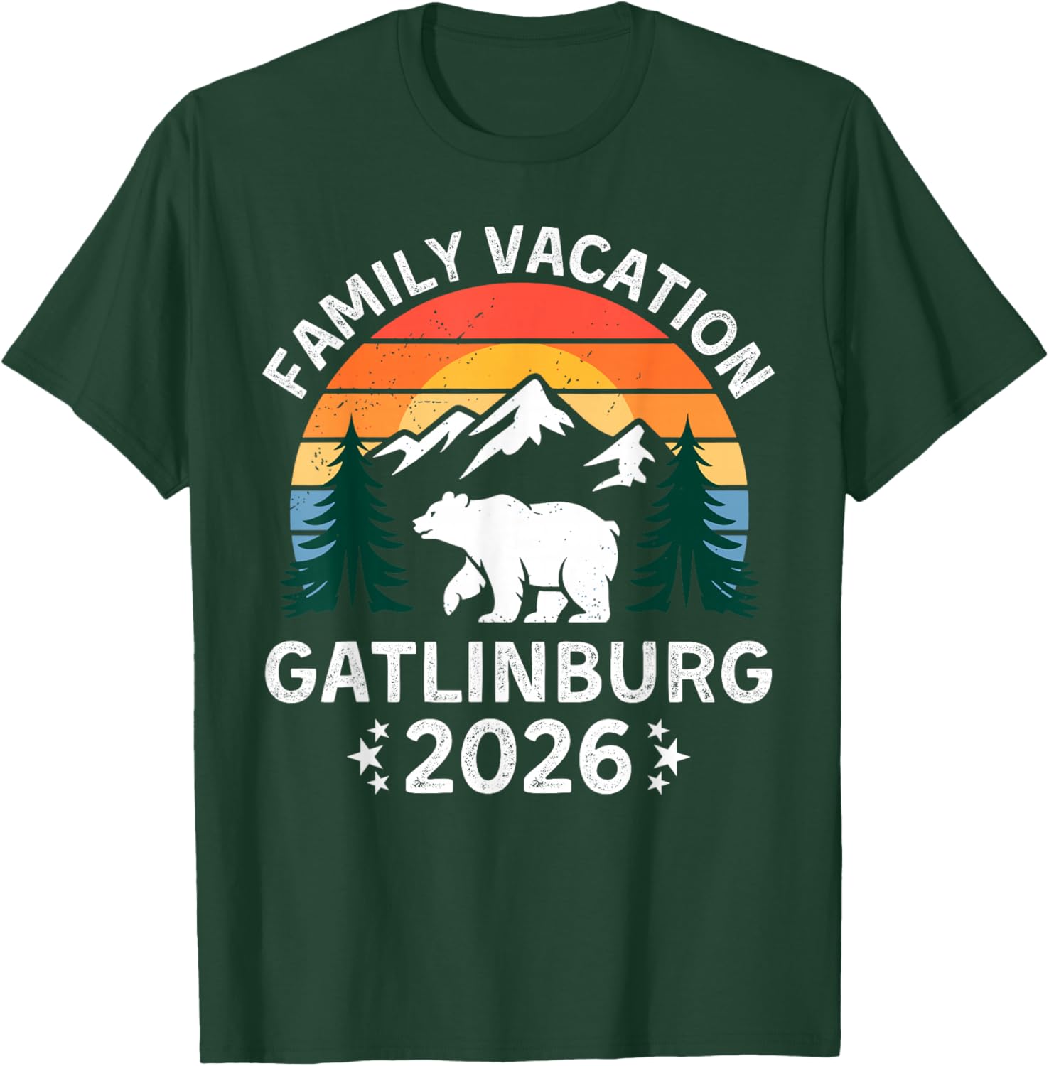 Gatlinburg Family Vacation 2026 Tennessee Trip Matching T-Shirt - T-Shirt | Forest