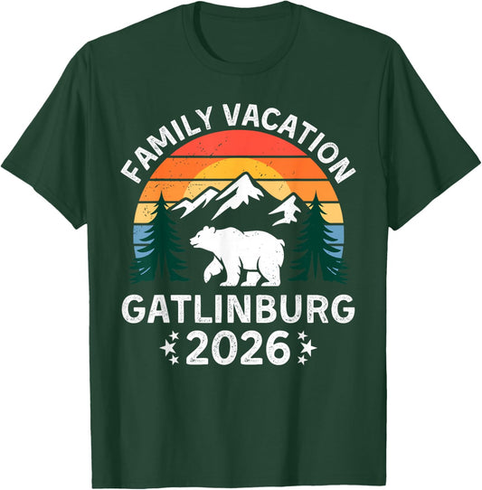 Gatlinburg Family Vacation 2026 Tennessee Trip Matching T-Shirt - T-Shirt | Forest