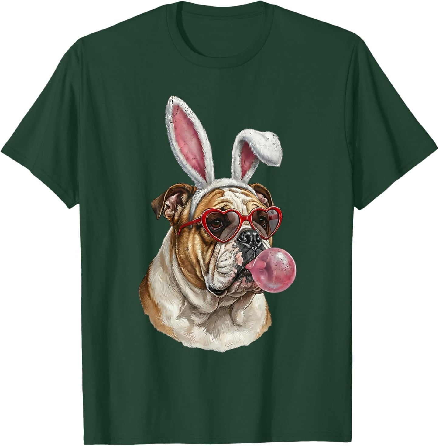 English Bulldog Easter Bunny Dog Lover T-Shirt - T-Shirt | Forest