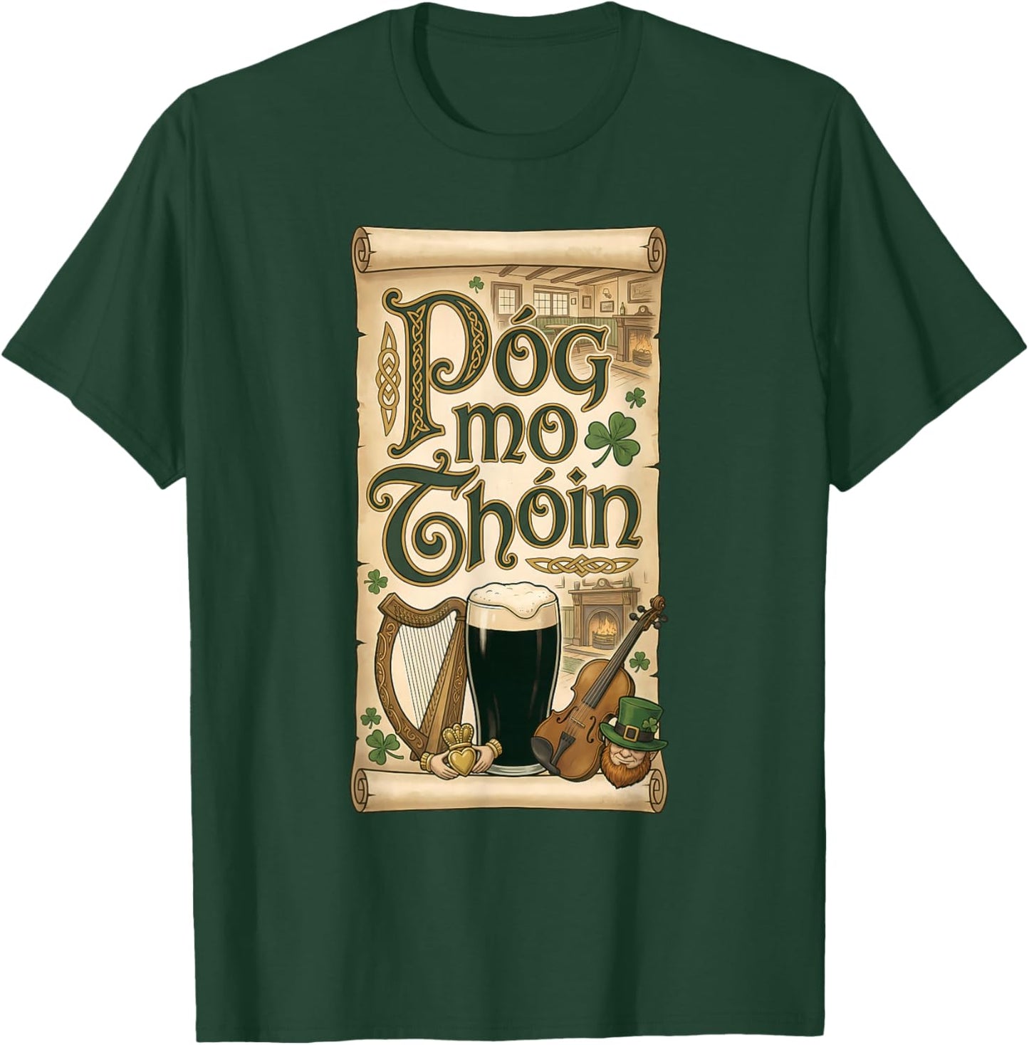 Irish Pub Phrase Póg Mo Thóin St Patricks Day T-Shirt - T-Shirt | Forest