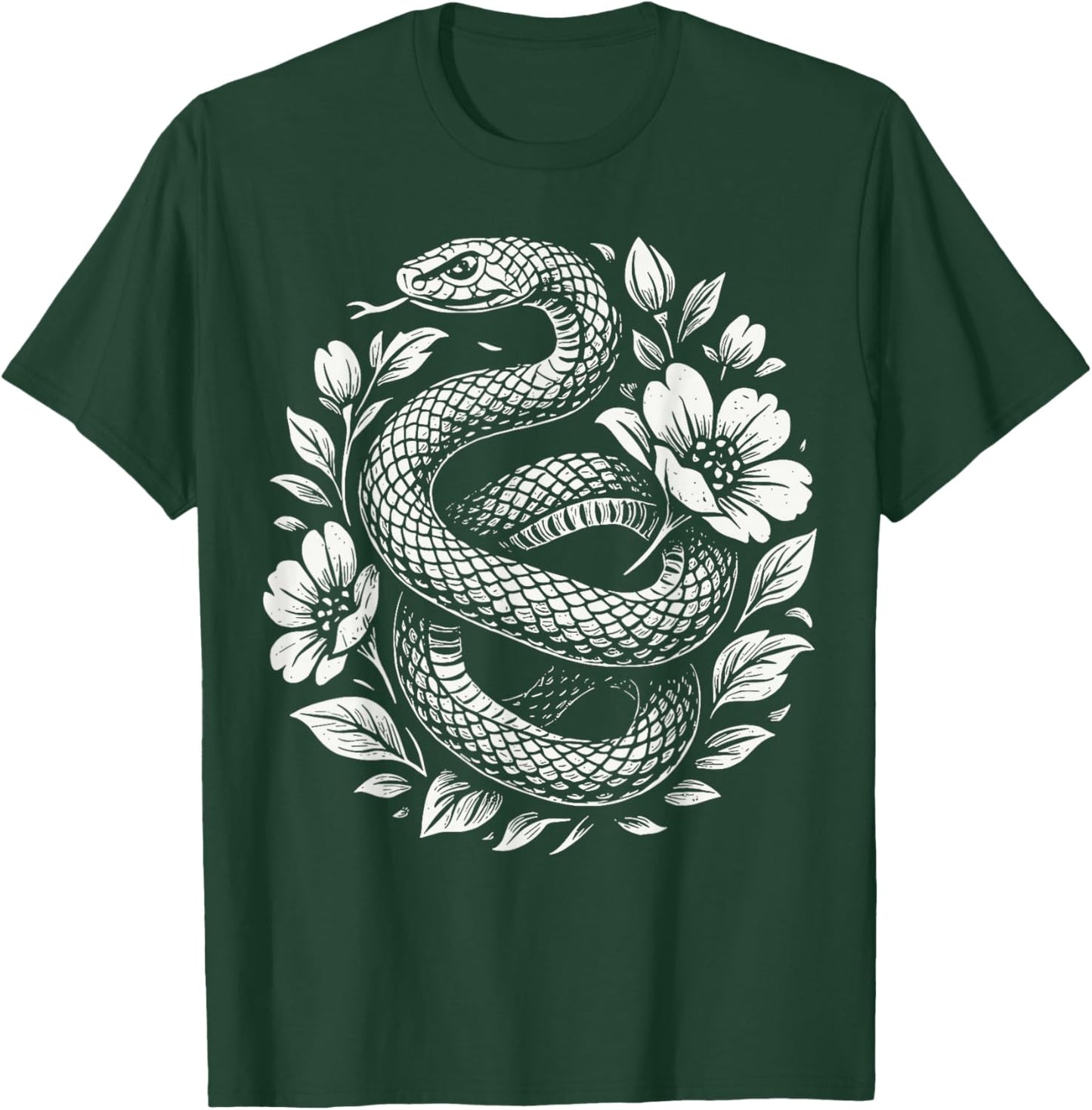 Floral Snake T-Shirt - T-Shirt | Forest