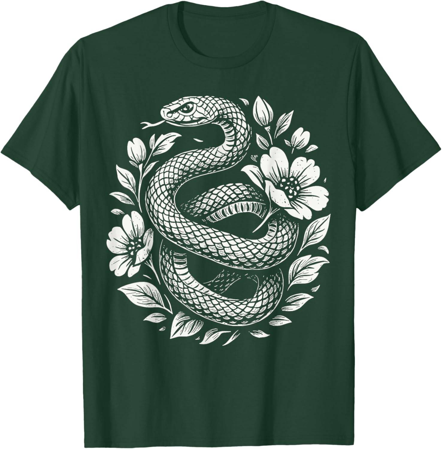 Floral Snake T-Shirt - T-Shirt | Forest
