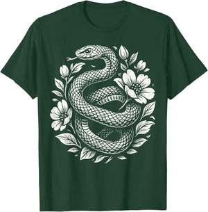 Floral Snake T-Shirt - T-Shirt | Forest