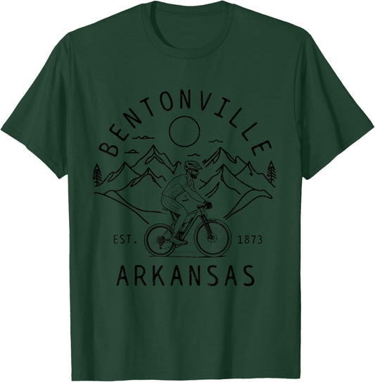 Bentonville Arkansas Mountain Bike MTB Cycling Vintage T-Shirt - T-Shirt | Forest