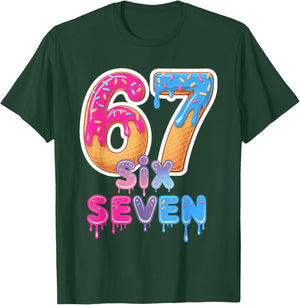 Six Seven Ice Cream Drip Trending Meme T-Shirt - T-Shirt | Forest