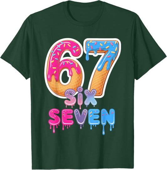 Six Seven Ice Cream Drip Trending Meme T-Shirt - T-Shirt | Forest
