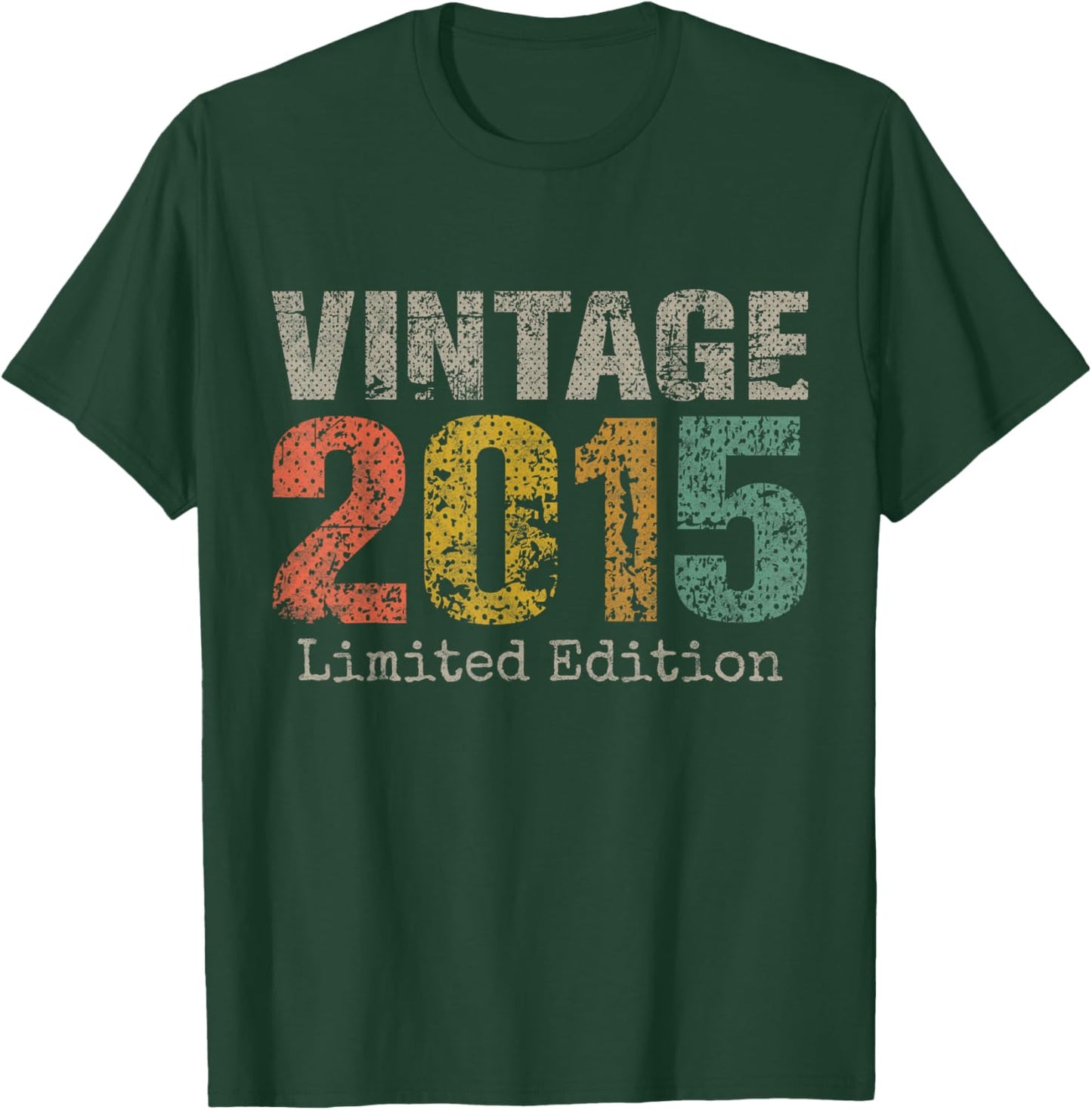 Vintage 2015 Text 11th Birthday Gift Boy Girl 11 Year Old T-Shirt - T-Shirt | Forest