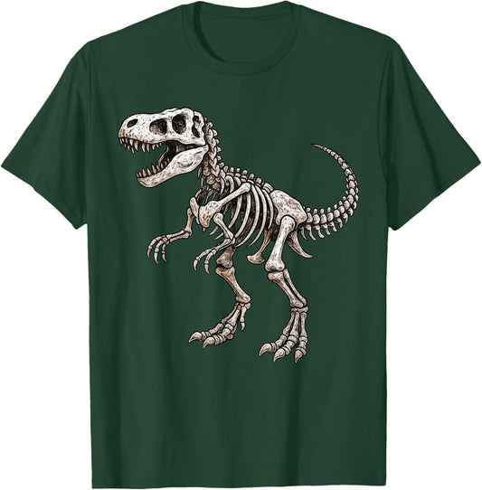 Dinosaur Skeleton T rex Scary Halloween Costume Boys Kids T-Shirt - T-Shirt | Forest