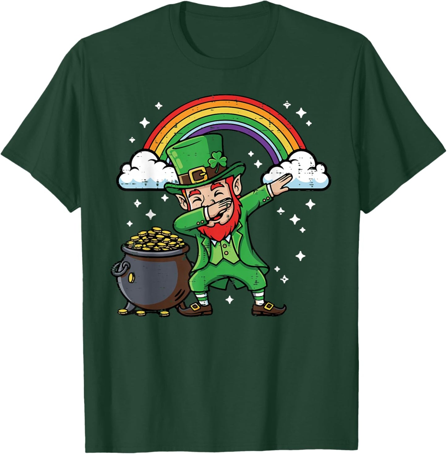 St Patricks Day Leprechaun Dab Saint Paddys Men Women Kids T-Shirt - T-Shirt | Forest
