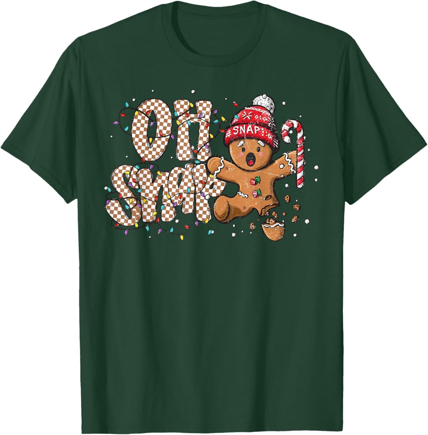 Funny Christmas Oh Snap! Baking Gingerbread Man Men Women T-Shirt - T-Shirt | Forest