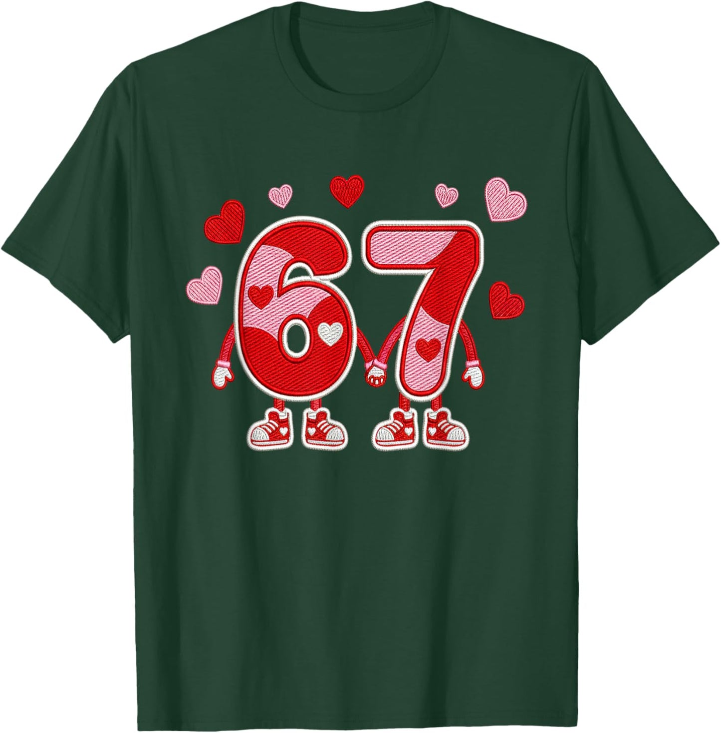 Valentine’s Day 67 Meme Six Seven 6 7 Valentine Heart Couple T-Shirt - T-Shirt | Forest