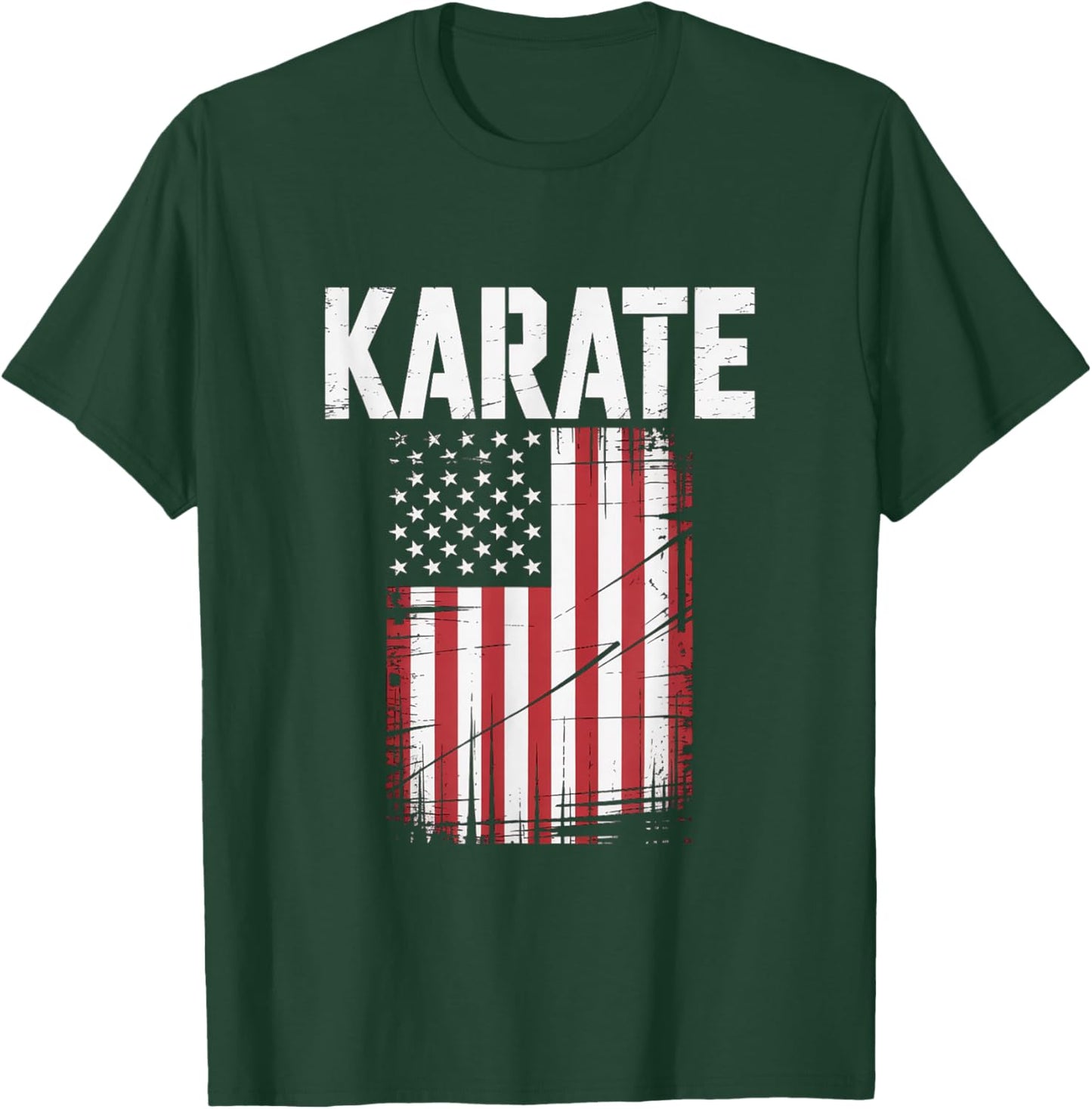 Karate Martial Arts USA Flag Training T-Shirt - T-Shirt | Forest
