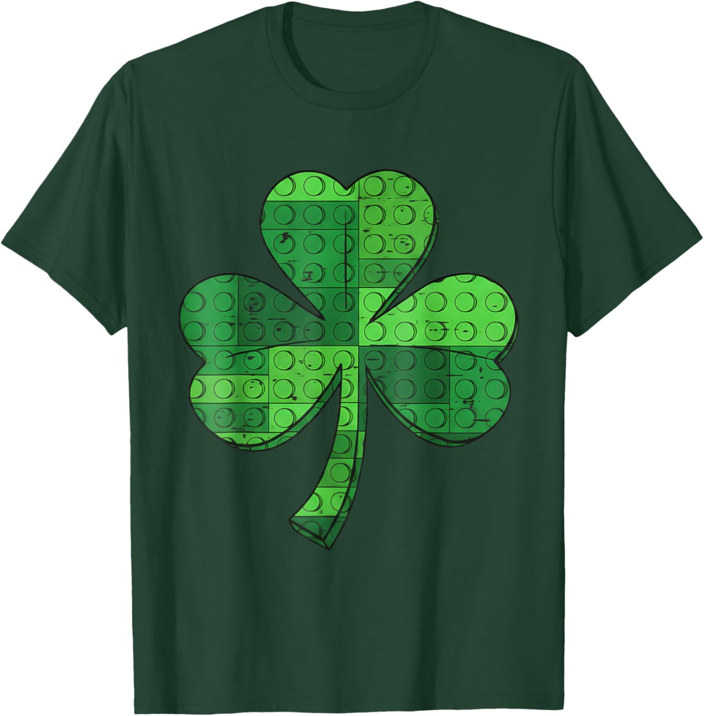 St Patrick Day Shamrock Building Blocks Bricks Kids Toddler T-Shirt - T-Shirt | Forest