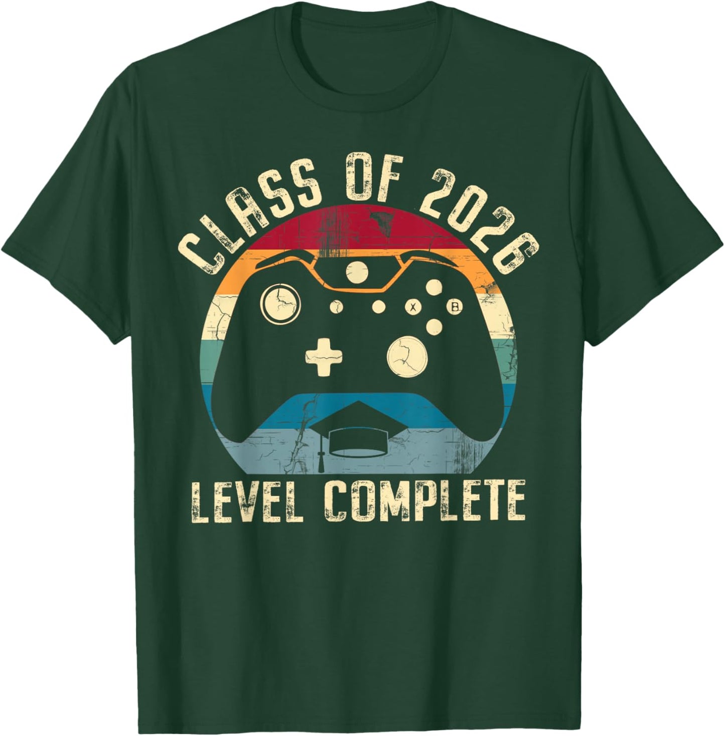 Class of 2026 Level Complete Video Gamer Senior Graduation T-Shirt - T-Shirt | Forest