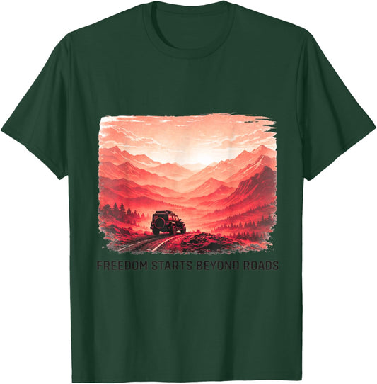 Mountain Overland Freedom Artwork T-Shirt - T-Shirt | Forest