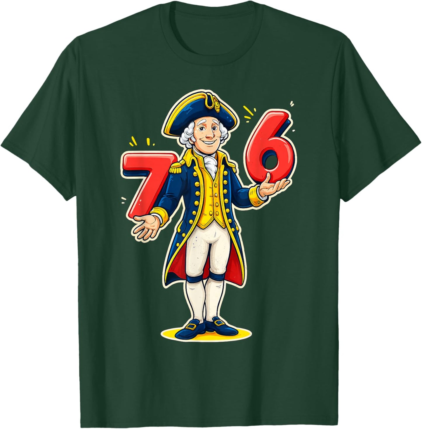 Funny George Washington 76 Meme Six Seven Patriotic T-Shirt - T-Shirt | Forest
