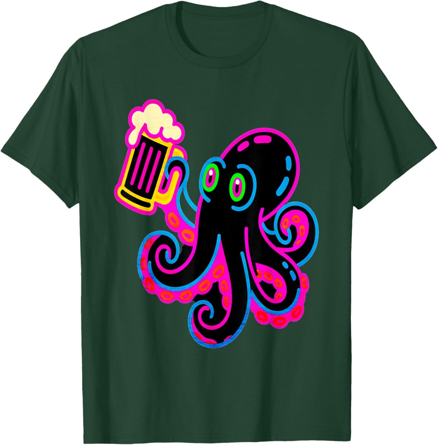Funny Beer Art Octopus T-Shirt - T-Shirt | Forest