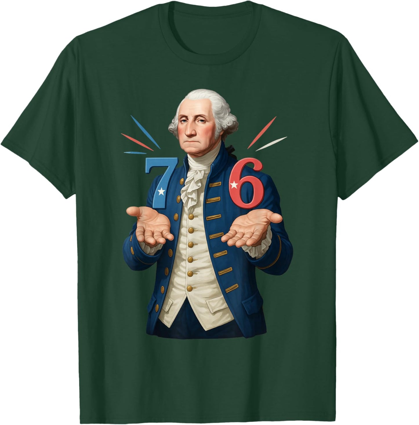 HUGvyn 6-7 7-6 George Washington Seven Six Teacher American T-Shirt - T-Shirt | Forest
