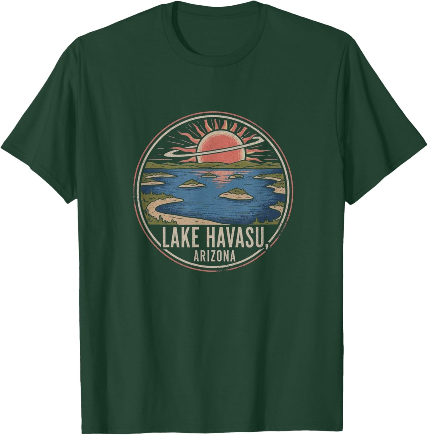 Retro Lake Havasu Arizona Drawing Art Design T-Shirt - T-Shirt | Forest