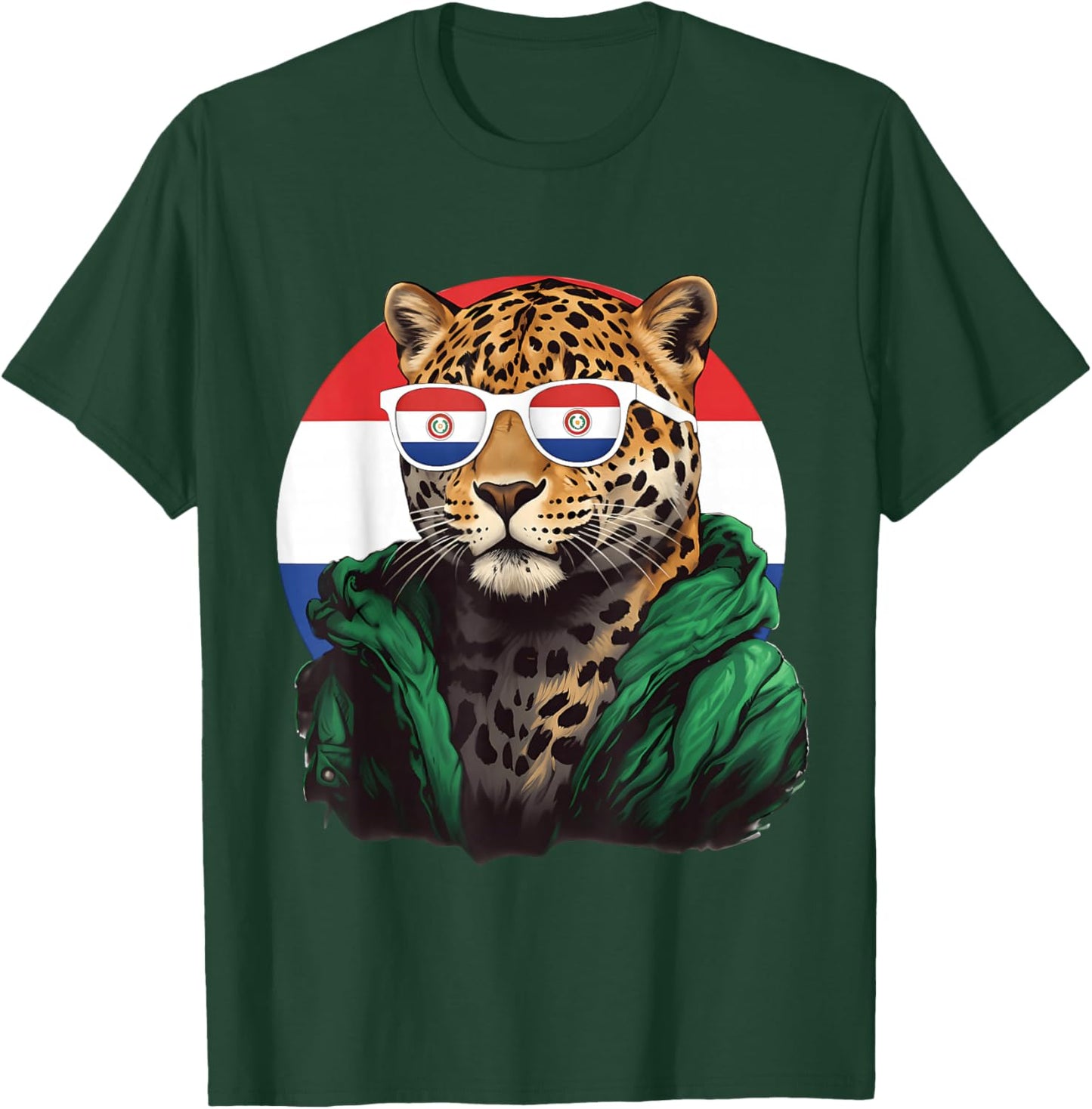 Paraguay Flag Leopard Paraguayan Roots T-Shirt - T-Shirt | Forest