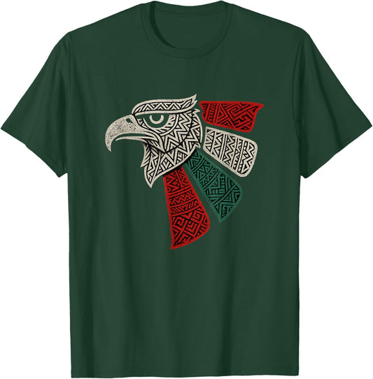 Mexico Flag Mexican Eagle Aztec Style Hecho En Mexico T-Shirt - T-Shirt | Forest