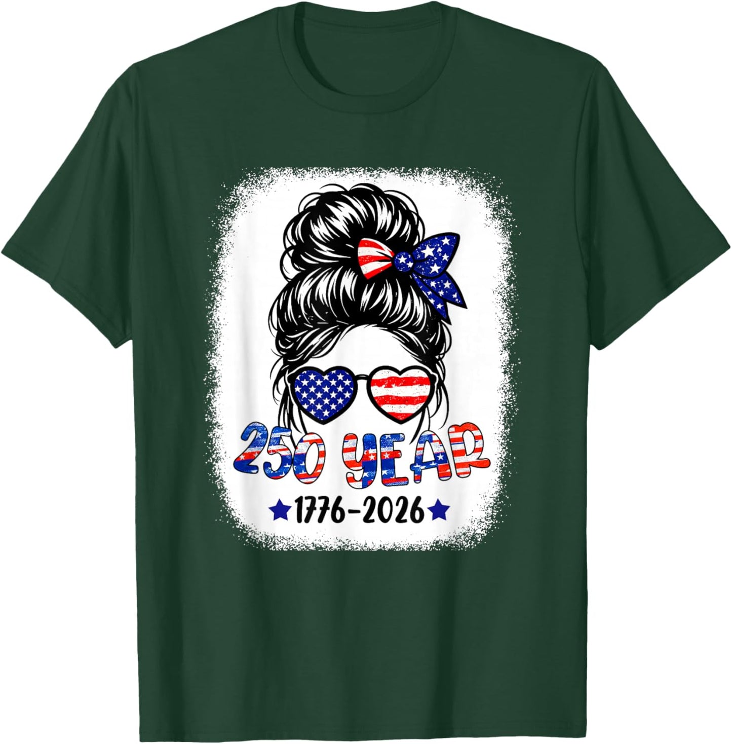 250 Years American 1776 2026 250th 4th July Women Kids Girl T-Shirt - T-Shirt | Forest