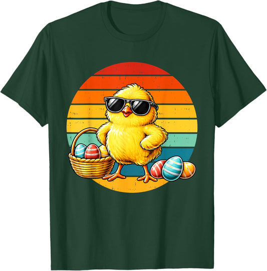 Kids Easter Chick Egg Funny Easter Kid Boys Girl Men Women T-Shirt - T-Shirt | Forest