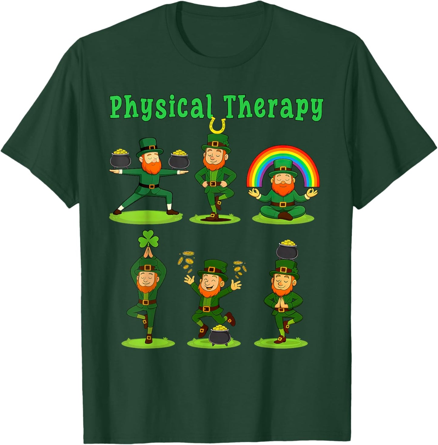 Leprechaun Physical Therapy St Patrick's Day PTA Therapist T-Shirt - T-Shirt | Forest