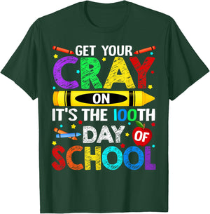 Get Your Crayon It is The 100th Day of School 100 Day Boy Gi T-Shirt - T-Shirt | Forest