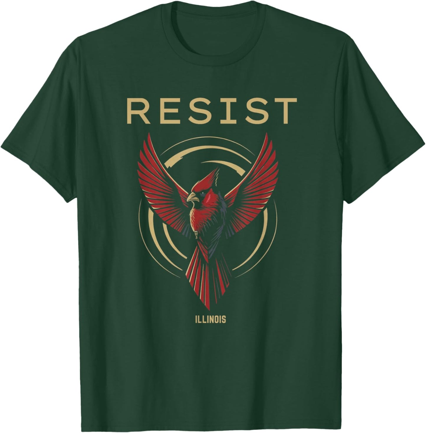 Illinois Resist 2026 Symbol of Rebel Alliance Red Cardinal T-Shirt - T-Shirt | Forest