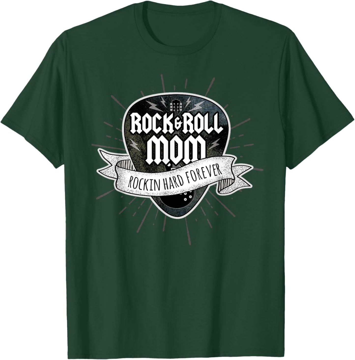 Rock and Roll Mom Sunburst Guitar Pick Logo T-Shirt - T-Shirt | Forest