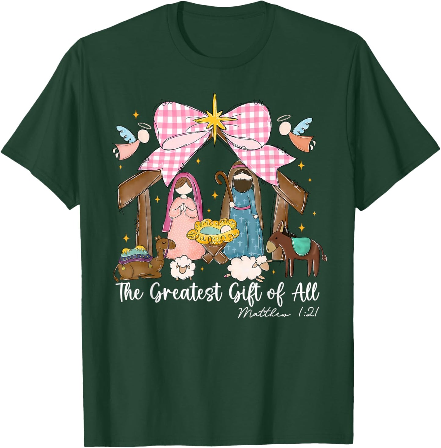 The Greatest Gift of All Jesus Christian Holiday Christmas T-Shirt - T-Shirt | Forest