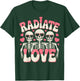 Radiate Love Skeleton Heart Sunglasses Retro Valentine Vibes T-Shirt - T-Shirt | Forest