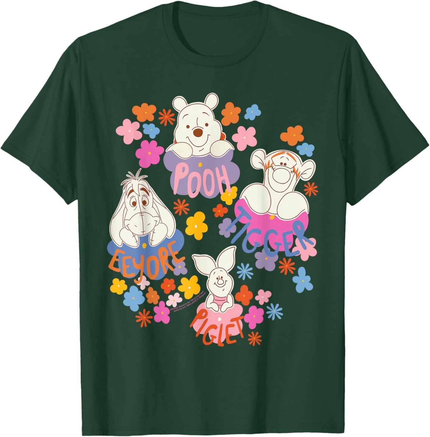 Disney Winnie The Pooh Spring Easter Friendly Flower Faces T-Shirt - T-Shirt | Forest