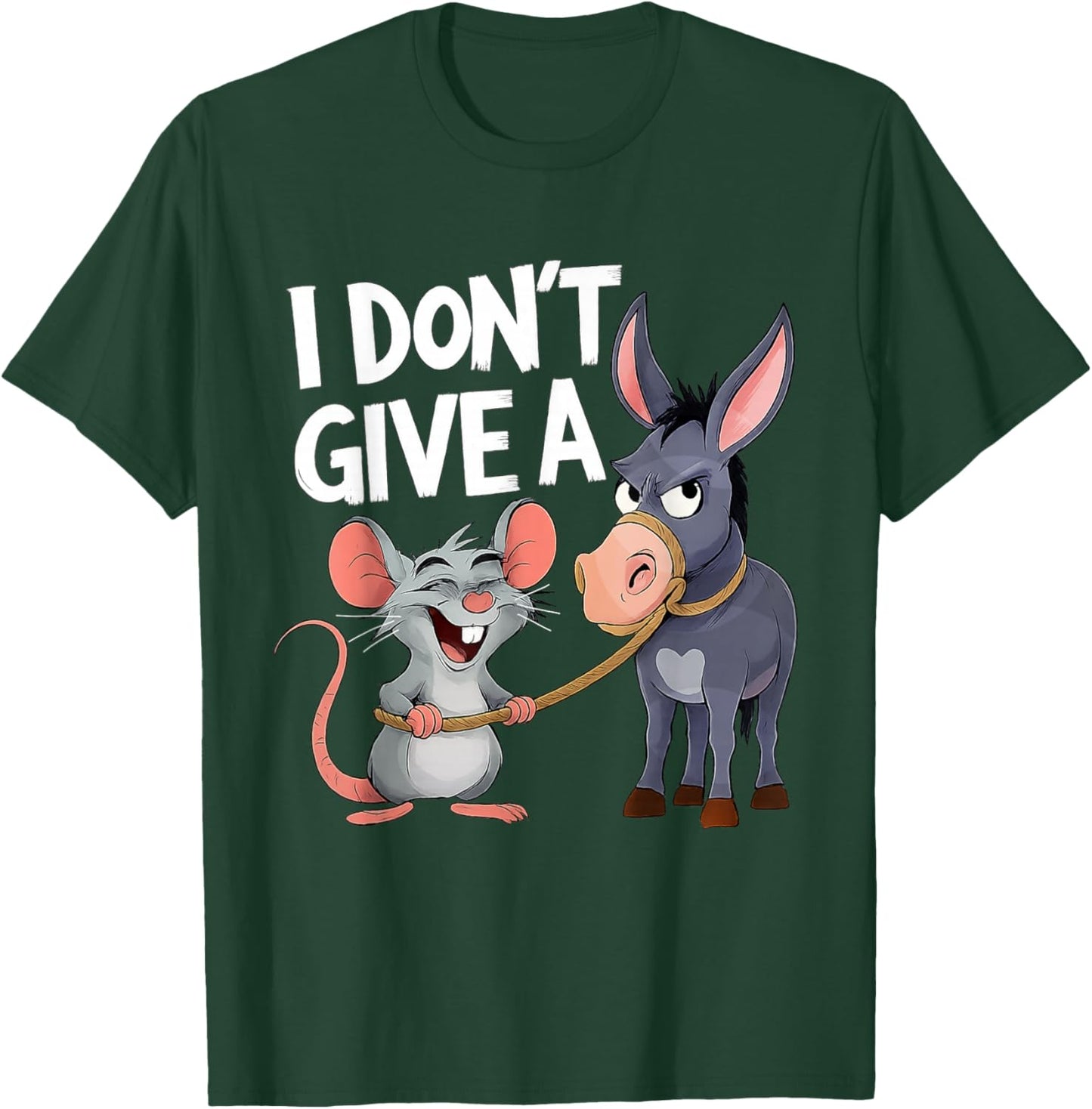 Mouse and Donkey Funny Sarcastic Animal T-Shirt - T-Shirt | Forest