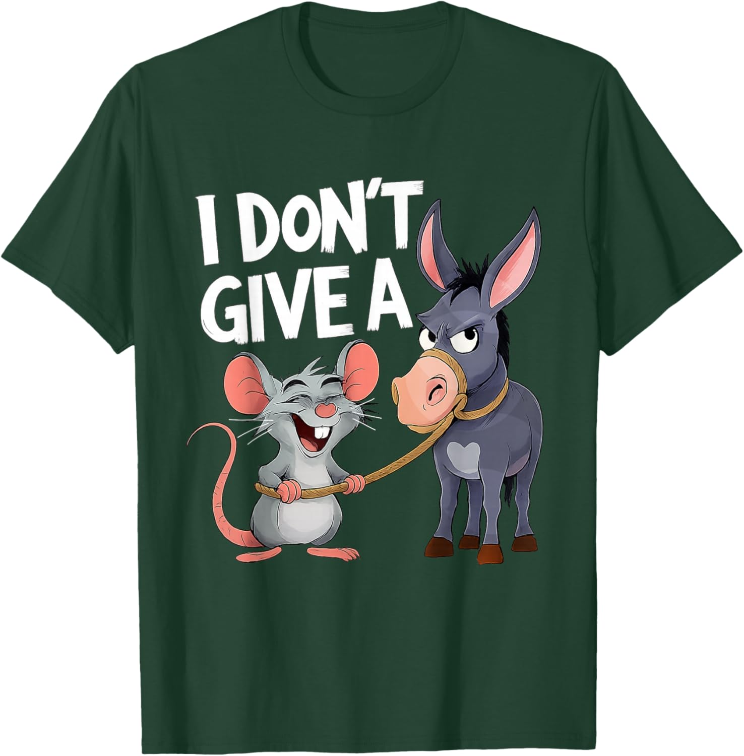 Mouse and Donkey Funny Sarcastic Animal T-Shirt - T-Shirt | Forest