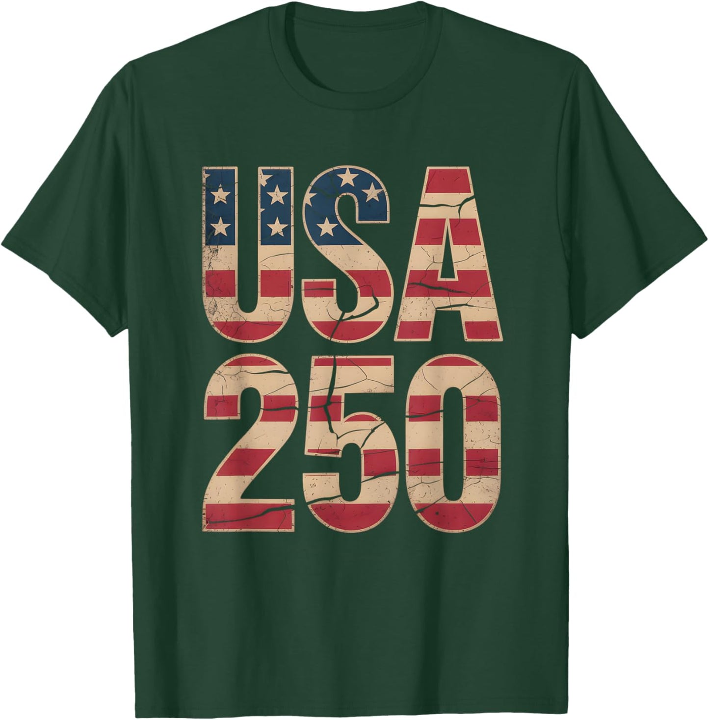 250 Years of Freedom | American 1776–2026 Patriotic T-Shirt - T-Shirt | Forest