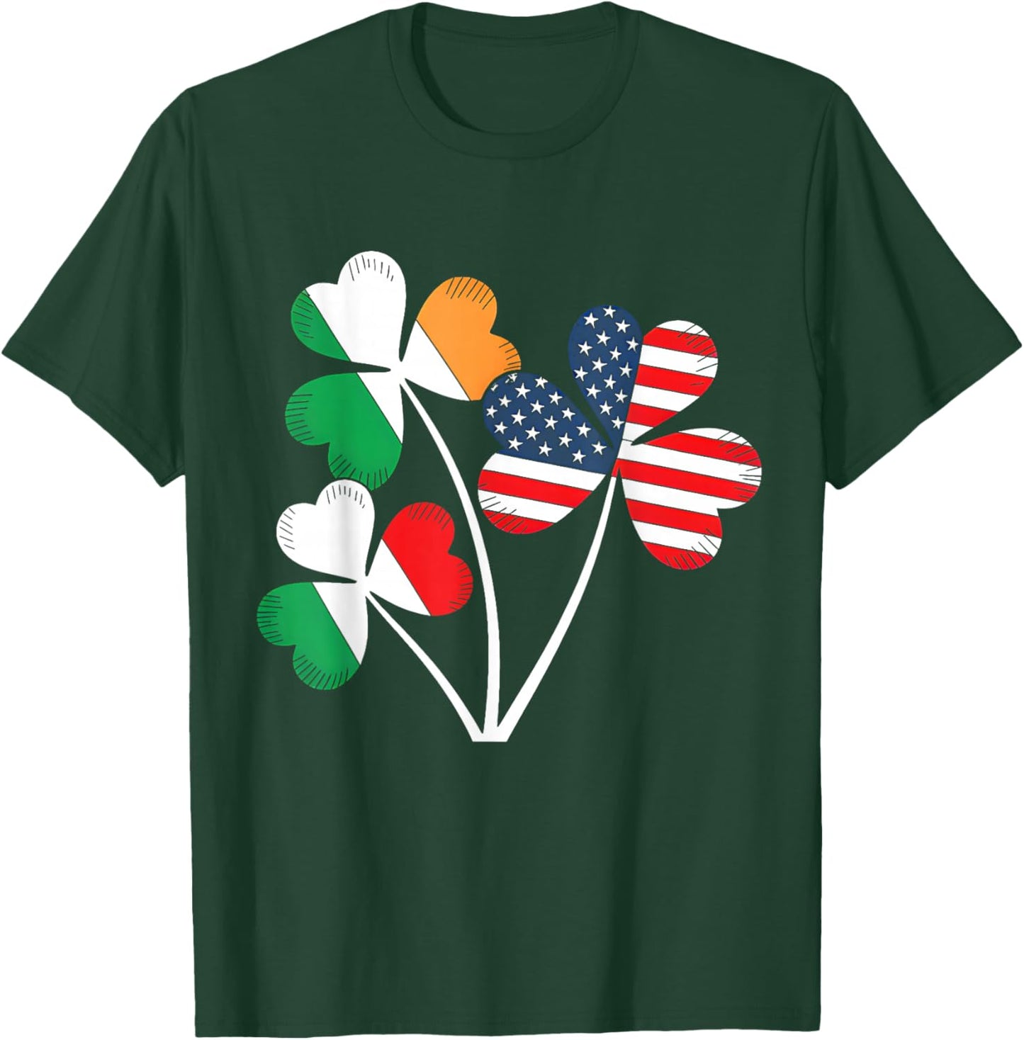 Irish Italian American Flag Ireland Italy St Patrick's Day T-Shirt - T-Shirt | Forest
