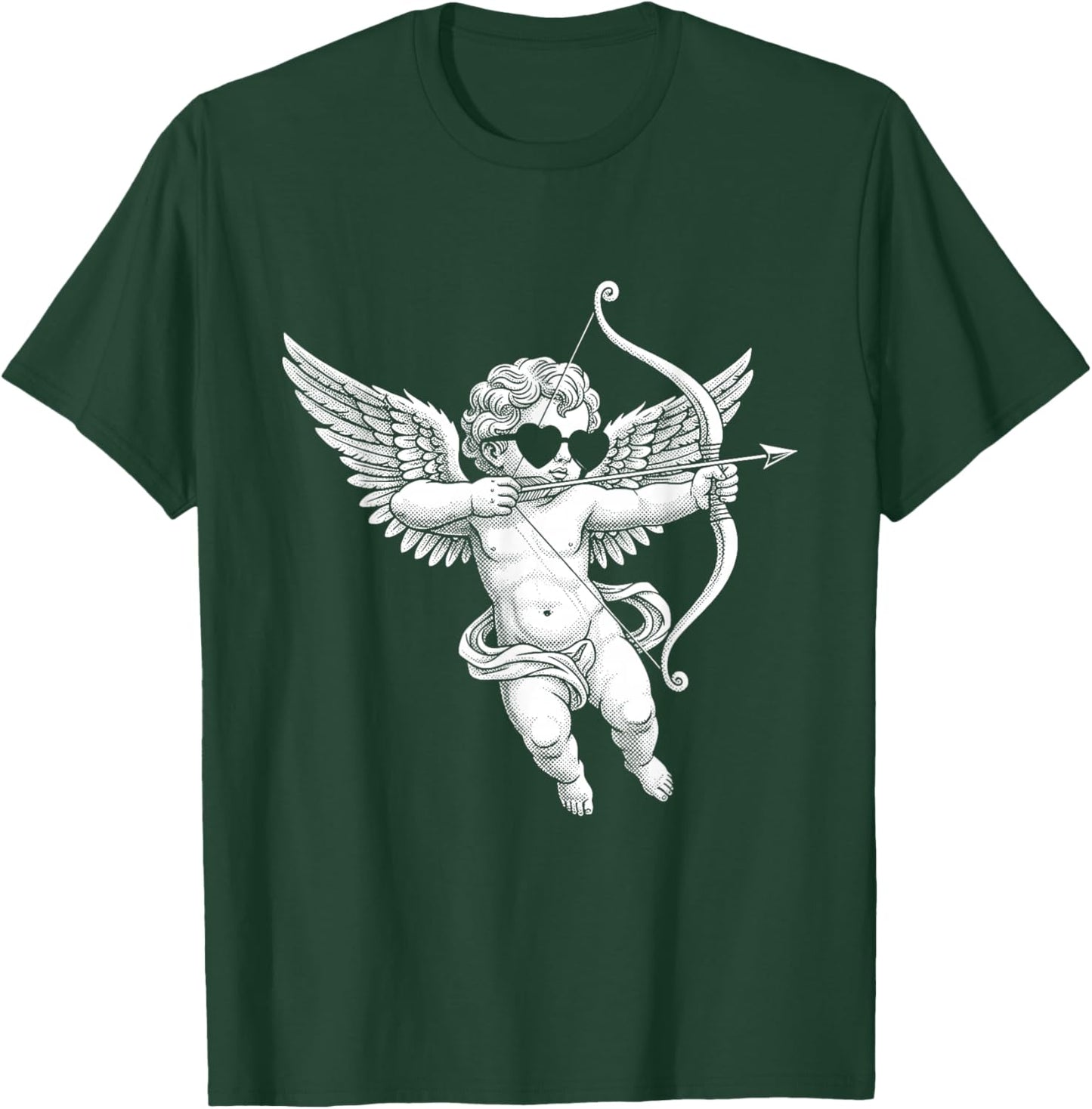 Men Women Kids Girls Cupid Vintage Aesthetic Valentines Day T-Shirt - T-Shirt | Forest