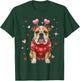 Cute Bulldog Valentine Heart Valentines Day T-Shirt - T-Shirt | Forest