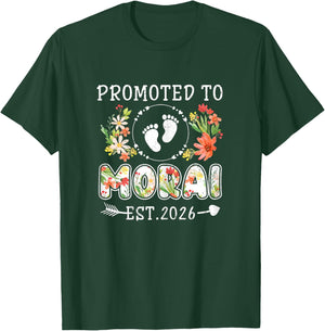 Promoted to Morai 2026 Flower First Time Grandma T-Shirt - T-Shirt | Forest
