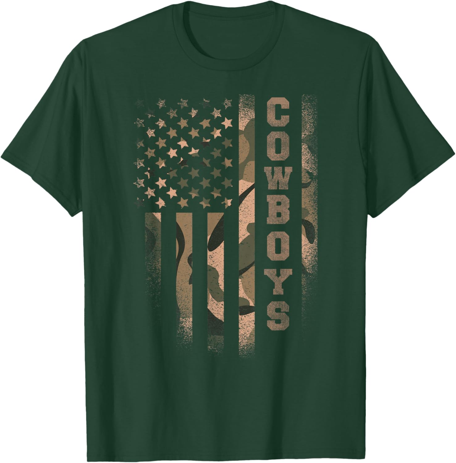 Cowboys Camo USA Flag Patriotic Design Women $ Kids T-Shirt - T-Shirt | Forest