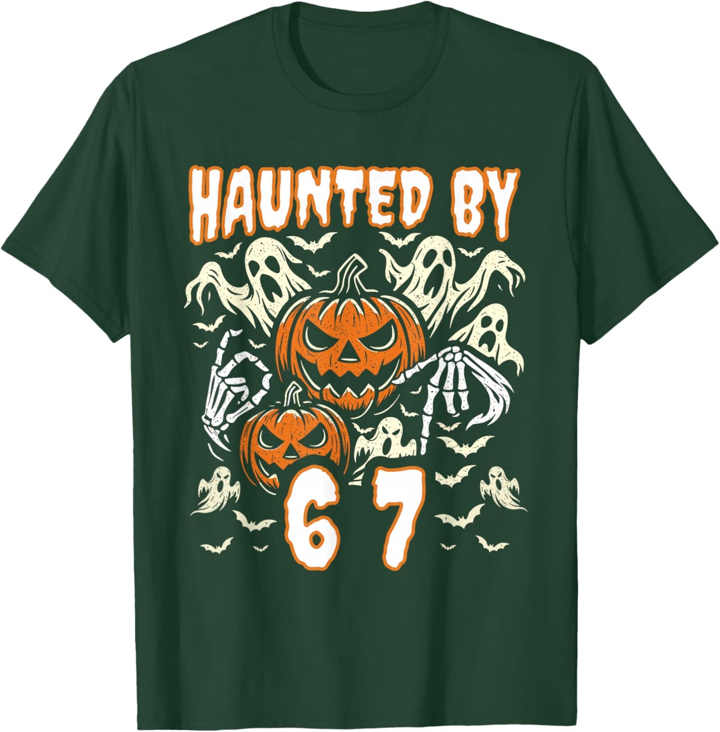 Funny Six Seven Meme Gen Alpha Haunted by 67 Halloween T-Shirt - T-Shirt | Forest