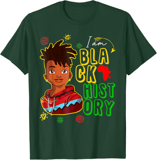 I Am The Strong African Boy Black History Month Boys Kids T-Shirt - T-Shirt | Forest