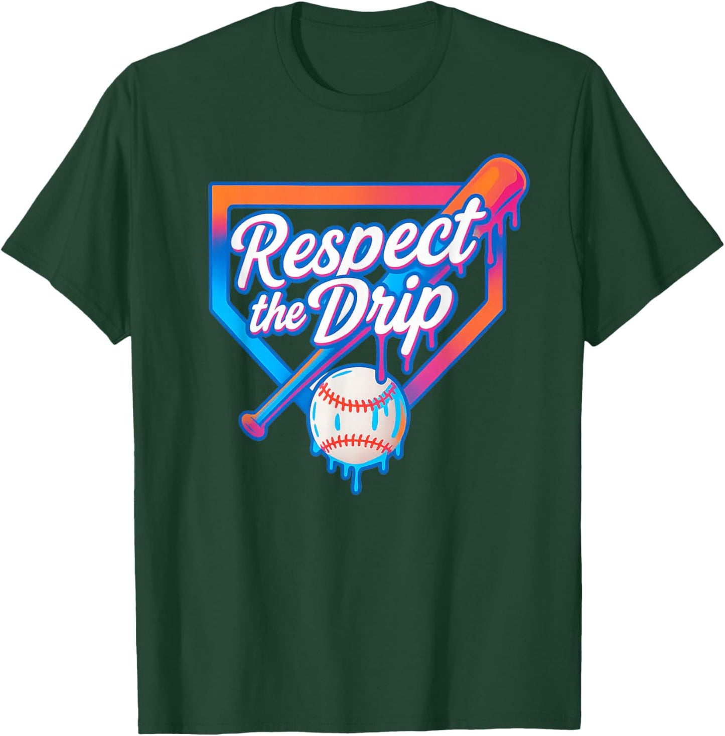 Baseball Drip Team for Boys Ice Cream Cool T-Shirt - T-Shirt | Forest