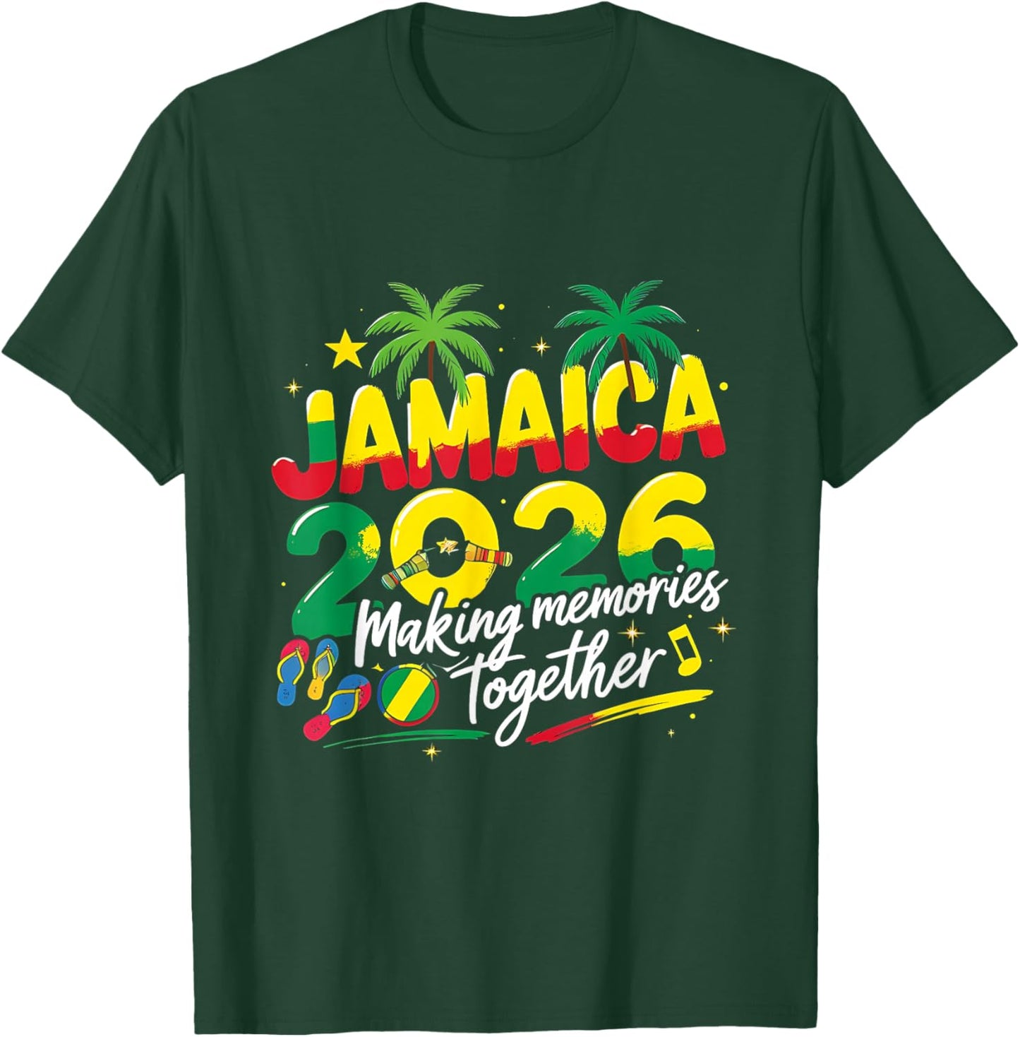 Jamaica 2026 Vacation Trip Travel Beach Cruise Apparel T-Shirt - T-Shirt | Forest